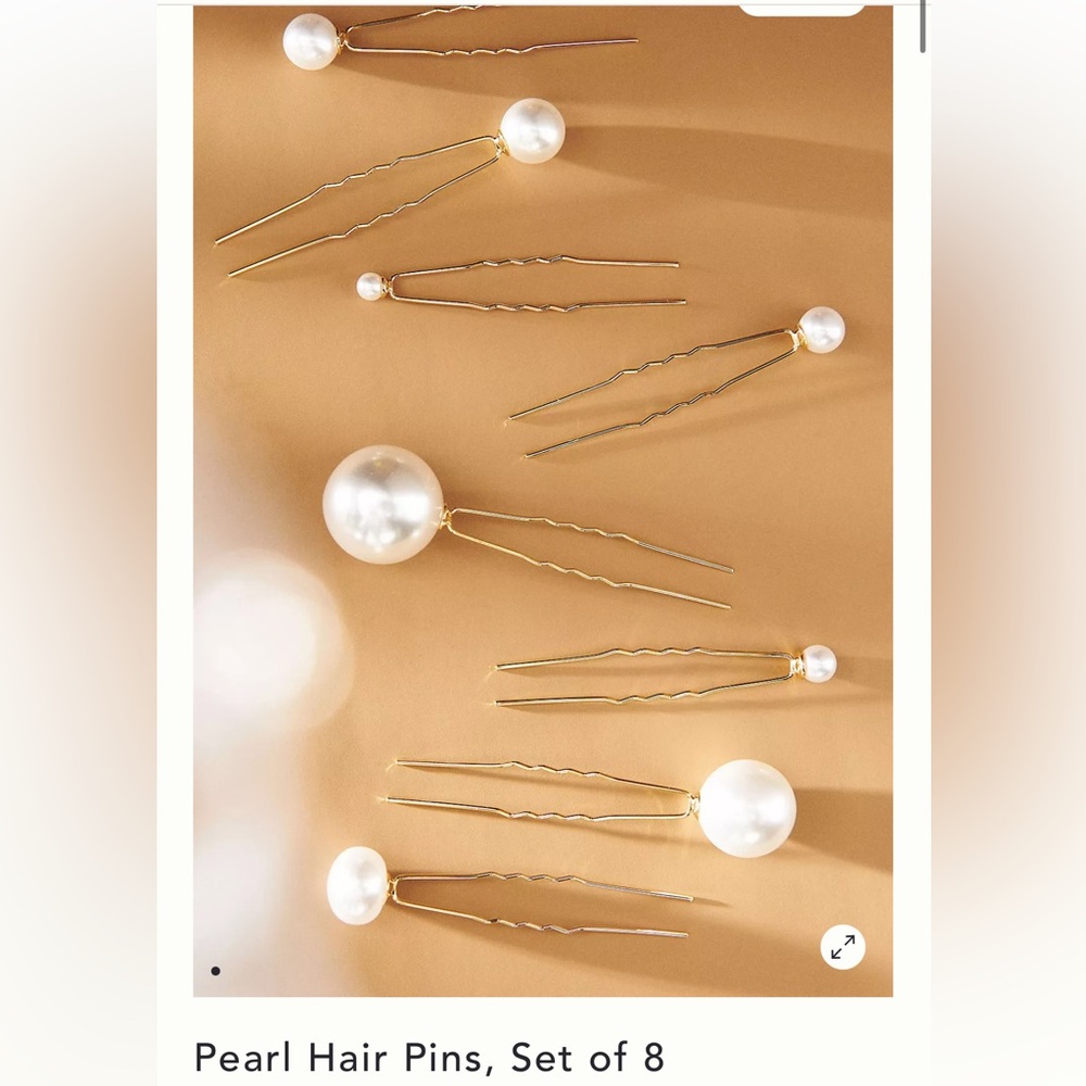 Anthropologie Pearl Hair Pins - Set of 8